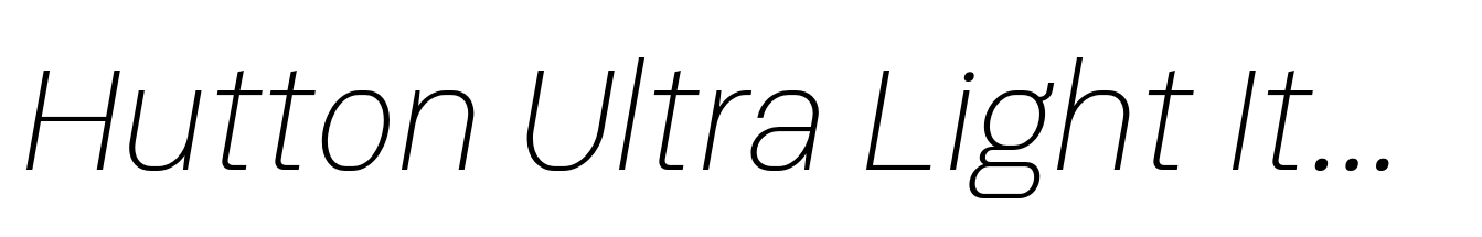 Hutton Ultra Light Italic